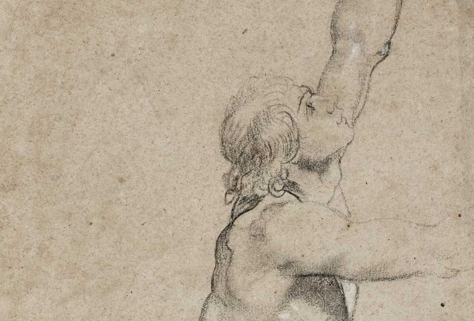 Pierre Paul Rubens, étude d'un jeune homme aux bras levés. © Sotheby's